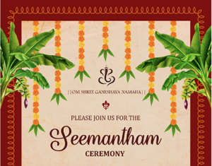 The Seemantham Invitation in English Card